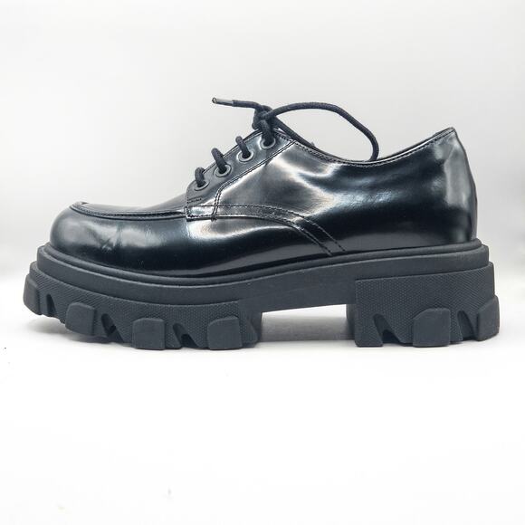 Steve Madden Helga Platform Oxfords Black Size 9 Dark Academia - Picture 7 of 12